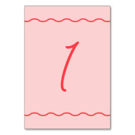Numeração De Mesa Casamento retrorreflector de onda rosa