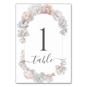 Numeração De Mesa Casamento Romântico Blush Peony Floral