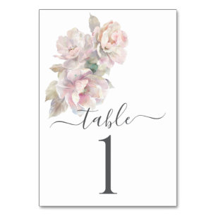 Numeração De Mesa Casamento Romântico Blush Peony Floral