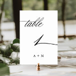 Numeração De Mesa Casamento Romântico da Caligrafia Número 1,<br><div class="desc">Mesa 1. Verifique todos os números disponíveis. | Número da mesa de casamento romântica e elegante para caligrafia suave. Para uma personalização mais avançada deste design,  clique no BOTÃO FERRAMENTA DESIGN AZUL acima!</div>
