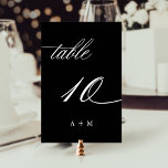 Numeração De Mesa Casamento Romântico da Caligrafia Número 10, Preto<br><div class="desc">Mesa 10. Verifique todos os números disponíveis. | Número da mesa de casamento romântica e elegante para caligrafia espiritual com monogramas. Para uma personalização mais avançada deste design,  clique no BOTÃO FERRAMENTA DESIGN AZUL acima!</div>