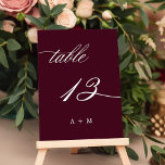 Numeração De Mesa Casamento Romântico da Caligrafia Número 13, Borgo<br><div class="desc">Mesa 13. Verifique todos os números disponíveis. | Número da mesa de casamento romântica e elegante para caligrafia espiritual com monogramas. Para uma personalização mais avançada deste design,  clique no BOTÃO FERRAMENTA DESIGN AZUL acima!</div>