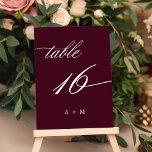 Numeração De Mesa Casamento Romântico da Caligrafia Número 16, Borgo<br><div class="desc">Mesa 16. Verifique todos os números disponíveis. | Número da mesa de casamento romântica e elegante para caligrafia espiritual com monogramas. Para uma personalização mais avançada deste design,  clique no BOTÃO FERRAMENTA DESIGN AZUL acima!</div>