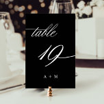 Numeração De Mesa Casamento Romântico da Caligrafia Número 19, Preto<br><div class="desc">Mesa 19. Verifique todos os números disponíveis. | Número da mesa de casamento romântica e elegante para caligrafia espiritual com monogramas. Para uma personalização mais avançada deste design,  clique no BOTÃO FERRAMENTA DESIGN AZUL acima!</div>