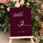Numeração De Mesa Casamento Romântico da Caligrafia Número 3, Borgon<br><div class="desc">Mesa 3. Verifique todos os números disponíveis. | Número da mesa de casamento romântica e elegante para caligrafia suave. Para uma personalização mais avançada deste design,  clique no BOTÃO FERRAMENTA DESIGN AZUL acima!</div>