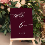Numeração De Mesa Casamento Romântico da Caligrafia Número 6, Borgon<br><div class="desc">Mesa 6. Verifique todos os números disponíveis. | Número da mesa de casamento romântica e elegante para caligrafia espiritual com monogramas. Para uma personalização mais avançada deste design,  clique no BOTÃO FERRAMENTA DESIGN AZUL acima!</div>