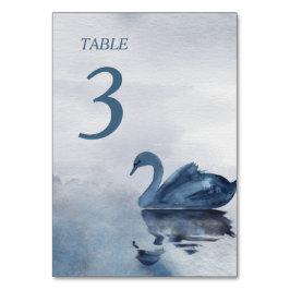 Numeração De Mesa Casamento Romântico de Cisne Azul