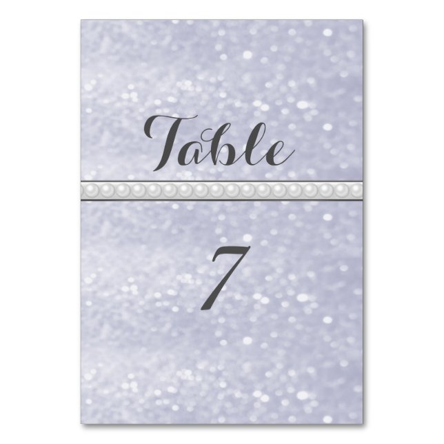 Numeração De Mesa Casamento romântico de pérolas de tendências elega (Frente)