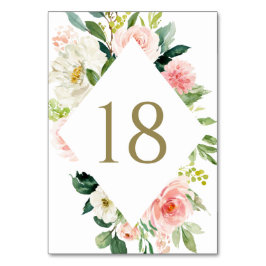 Numeração De Mesa Casamento Romântico de Primavera de Aquarela Bloom