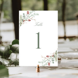 Numeração De Mesa Casamento Romântico dos Verdes no inverno