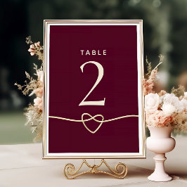 Numeração De Mesa Casamento Romântico Red Burgundy