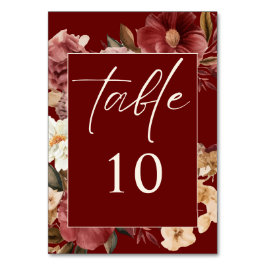 Numeração De Mesa Casamento Romântico Vermelho e cobre