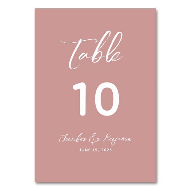 Numeração De Mesa Casamento Rosa Empoeirado (Frente)