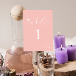 Numeração De Mesa Casamento rosa-rosa Elegante Primavera Pastel