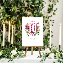 Numeração De Mesa Casamento Rosa Selvagem Magenta