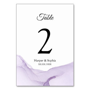 Numeração De Mesa Casamento Roxo Aquarela Moderna
