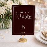 Numeração De Mesa Casamento Roxo e Cinza Adorável<br><div class="desc">Lindos sinais de mesa para casamento roxo e cinza. Este design apresenta um fundo roxo escuro com texto em cinza. Há também uma borda cinza. Muito fácil de personalizar. Peça o seu hoje mesmo!</div>