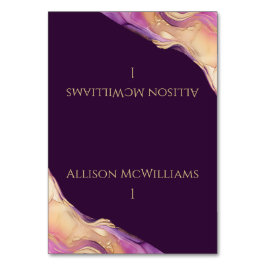 Numeração De Mesa Casamento Roxo e Dourado Moderno-