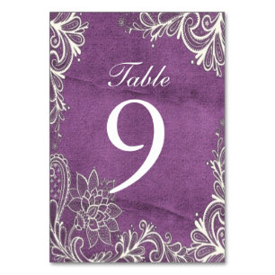 Numeração De Mesa casamento roxo moderno de manchas brancas