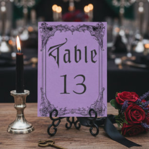 Numeração De Mesa Casamento Roxo Toile Gótico Vintage