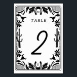 Numeração De Mesa Casamento Russo De Cowboy Do País Ocidental<br><div class="desc">Um design moderno estilo de vaqueiro ocidental, com elementos desenhados à mão de um crânio de vaca, ferraduras, ornamentos florais e de cacto. Design de casamento floral preto e branco, com flores, cacto, crânio de vaca e ferraduras desenhadas à mão. Esta moderna design de casamento do país ocidental é ideal...</div>