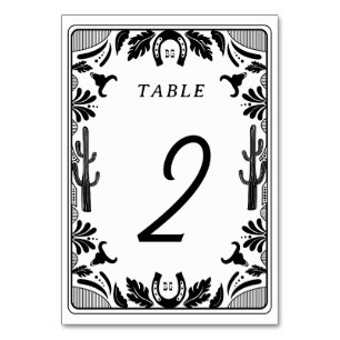 Numeração De Mesa Casamento Russo De Cowboy Do País Ocidental