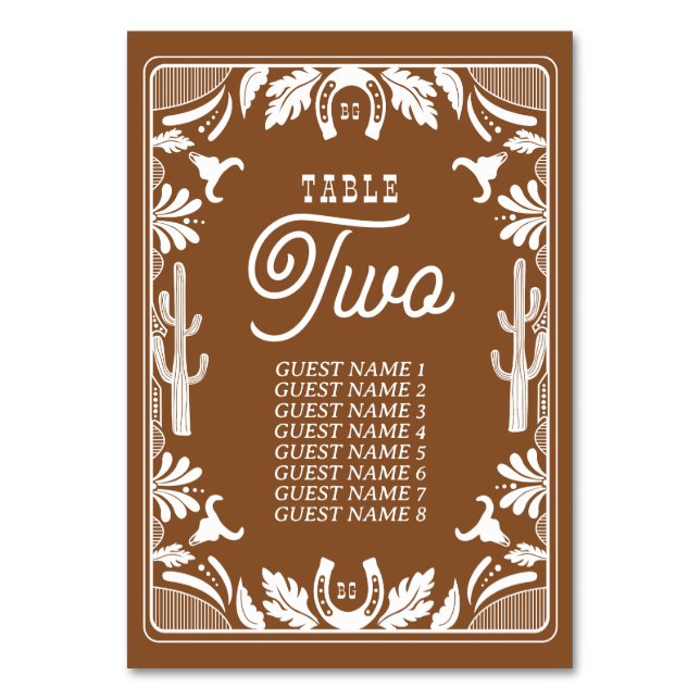 Numeração De Mesa Casamento Russo De Cowboy Do País Ocidental (Frente)