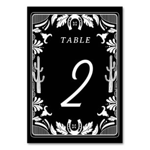 Numeração De Mesa Casamento Russo De Cowboy Do País Ocidental