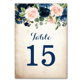 Numeração De Mesa Casamento Russo Rosa de marinho Azul  Azul