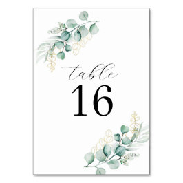 Numeração De Mesa Casamento Russo Simples Eucalyptus Greenery