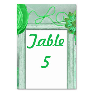 Numeração De Mesa Casamento Russo Verde