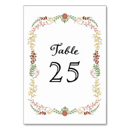 Numeração De Mesa Casamento Rustic Bohemian Autumn Floral Wreath