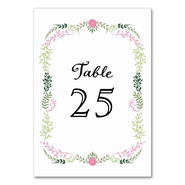 Numeração De Mesa Casamento Rustic Bohemian Primavera Foliage Wreath (Frente)