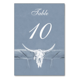 Numeração De Mesa Casamento Rustic Dusty Blue Cow West Skull