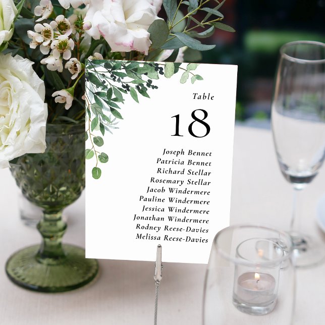 Numeração De Mesa Casamento Rustic Eucalyptus Guest (Rustic Eucalyptus Guest Names Wedding Table Number)