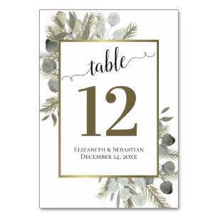 Numeração De Mesa Casamento Rustic Eucalyptus & Pine Elegant Boho