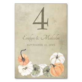 Numeração De Mesa Casamento Rustic Fall Autumn White, Orange Pumpkin