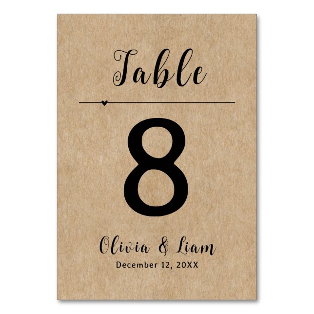 Numeração De Mesa Casamento Rustic Paper (Frente)
