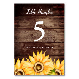 Numeração De Mesa Casamento Rustic Sunflower