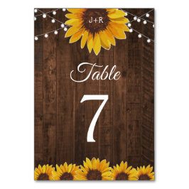 Numeração De Mesa Casamento Rustic Sunflower String Luzes