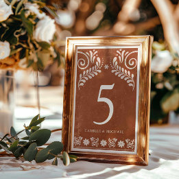 Numeração De Mesa Casamento Rustic Terracotta Mexicano