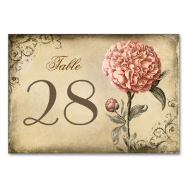 Numeração De Mesa Casamento Rustic Vintage Pink Peony