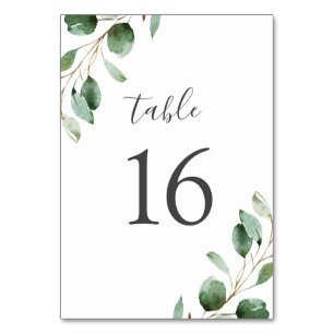 Numeração De Mesa Casamento Rustic Watercolor Eucalyptus Greenery