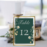 Numeração De Mesa Casamento Rustic Wildflower Frame Emerald Green<br><div class="desc">Esta carta de números da mesa de casamento apresenta um elegante fundo verde esmeralda, que exumenta um senso de sofisticação e riqueza. A matiz verde profunda cria um pano de fundo cativante que dá o tom para uma celebração memorável. Ao redor do texto, flores silvestres de cor d'água delicadas e...</div>