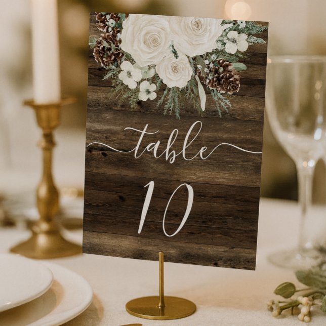 Numeração De Mesa Casamento Rustic Winter Pine (Criador carregado)