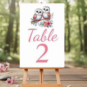 Numeração De Mesa Casamento Rústico Boho Floresta de Corujas