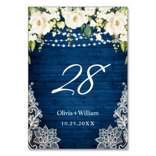 Numeração De Mesa Casamento Rústico de Madeira Rosas Brancas Elegant