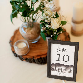 Numeração De Mesa Casamento Rústico Elegante Montanhas Floresta Pinh