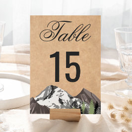 Numeração De Mesa Casamento Rústico Kraft na Floresta da Montanha