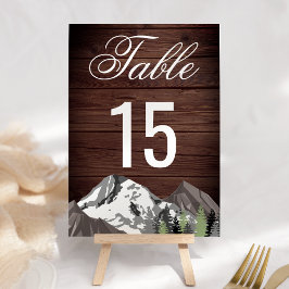 Numeração De Mesa Casamento Rústico na Floresta da Montanha
